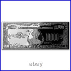 $10,000 1934 PROOF 4oz CURRENCY UNC SILVER BAR + VELVET GIFT BOX + CASE + COA