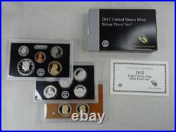 (10) 2012-S US Mint Silver Proof Sets OGP Box COA 140 Coins 90% Wholesale Lot