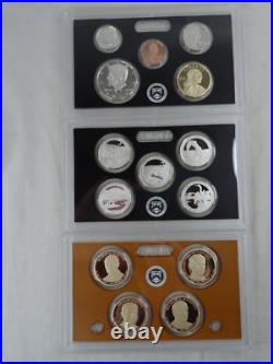 (10) 2014-S US Mint Silver Proof Sets with COA & Box 140 Coins Wholesale Lot