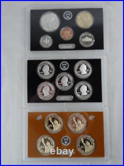 (10) 2014-S US Mint Silver Proof Sets with COA & Box 140 Coins Wholesale Lot