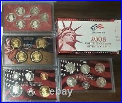 11 U. S. Mint Silver Proof Sets 1999 2009 Complete States Quarters Box Coa