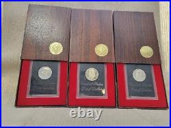 15 Silver Proof Brown Box Eisenhower Dollars $1 1972,72,74 240720
