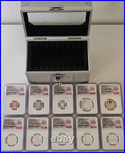 1776-2026 S Silver Proof 10 Coin Set NGC PF70 UCam 250th Label IN COLLECTOR BOX