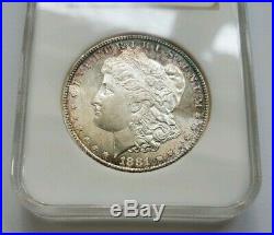 1881 S Silver Morgan Dollar NGC MS 64 PL Proof Like Toned Toning Soap Bar Box