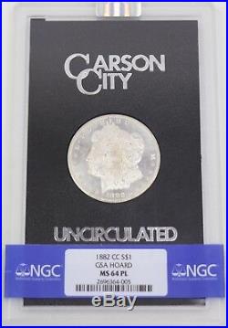 1882-CC Proof-Like Morgan Silver Dollar $1 NGC MS64 PL GSA Carson City Box/COA