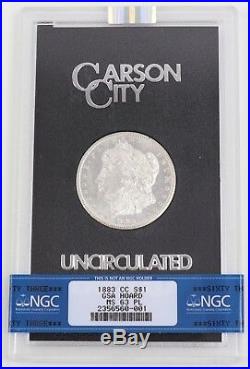 1883-CC GSA Proof-Like Morgan Silver Dollar $1 NGC MS63PL Carson City with Box-COA