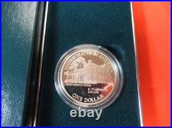1890-1990 EISENHOWER Centennial PROOF U. S. Silver Dollar with Box & COA