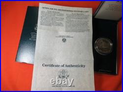 1890-1990 EISENHOWER Centennial PROOF U. S. Silver Dollar with Box & COA