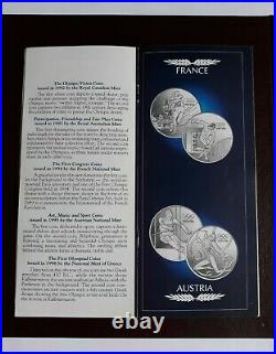1896 -1996 Olympic Centennial Silver Proof Collection 10 Coin Set with Box and COA