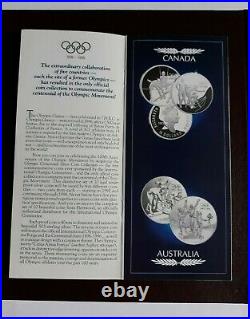 1896 -1996 Olympic Centennial Silver Proof Collection 10 Coin Set with Box and COA