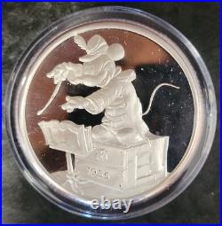 1928-1988 Mickey 5oz Fine Silver Proof, Sixty Years With You. Box No Cert
