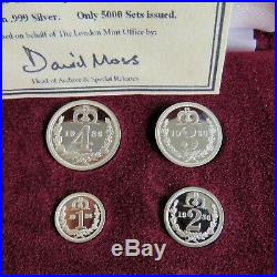 1936 EDWARD VIII 4 COIN SILVER PROOF PATTERN MAUNDY SET boxed/coa