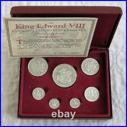 1937 EDWARD VIII 7 COIN CENTENARY SILVER PROOF PATTERN SET boxed/coa
