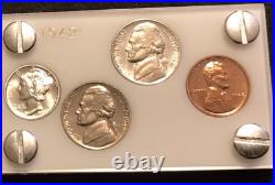 1942 6 Coin US Mint PROOF Set Gem Coins in White Capital Holder Display Box