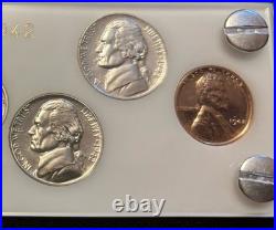 1942 6 Coin US Mint PROOF Set Gem Coins in White Capital Holder Display Box