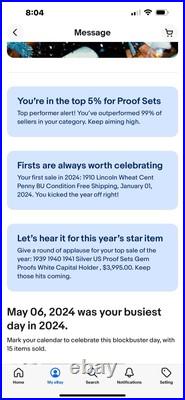 1942 6 Coin US Mint PROOF Set Gem Coins in White Capital Holder Display Box