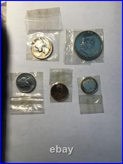 1952 5 COIN SILVER US BOX PROOF SET in Original box Nice toning