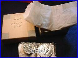1952 Us Silver Proof Set In Original Mint Box 90% Silver Coins! #23