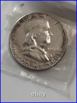 1954 Silver Proof Set Coins Dollar Half Quarter Dime Nickel Lincoln Cent & Box