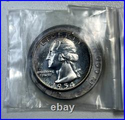 1954 Silver US Proof Set Comes in Original Box & Plastic Sleeves-Cameos/Toned