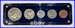 1954 US Mint Silver Proof 5 Coin Set In Hard Plastic Holder & Box