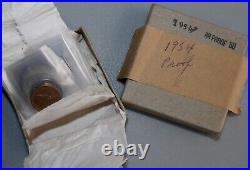1954 US Proof Set 5 Coin Set 3 Silver Coins and Box 1c-50c All Original 1954 US Proof Set 5 Coin Set 3 Silver Coins and Box 1c-50c All Original