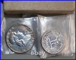 1954 US Proof Set 5 Coin Set 3 Silver Coins and Box 1c-50c All Original 1954 US Proof Set 5 Coin Set 3 Silver Coins and Box 1c-50c All Original