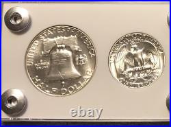 1954 US Silver Proof Set Frosty Gem Coins White Capital Holder Display Box
