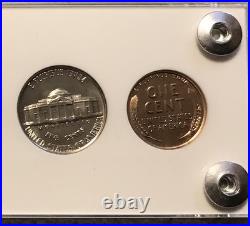 1954 US Silver Proof Set Frosty Gem Coins White Capital Holder Display Box 1954 US Silver Proof Set Frosty Gem Coins White Capital Holder Display Box