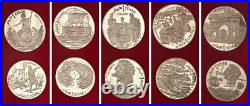 1969 Franklin Mint PROOF Republic of Tunisia Sterling Silver 10 Coin Set in Box