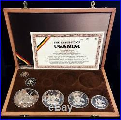 1969 Silver Uganda Pope Paul VI Visit 6 Coin Proof Set In Box & Coa