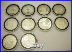 1969 Tunisia 10 Piece Sterling Silver Dinar Proof Set with Original Box