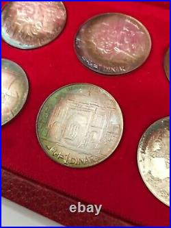 1969 Tunisia Tunisienne Franklin Mint 10 Coin Proof Silver Set COA Original Box
