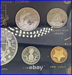 1970 Silver Proof Set Bahama With Box & COA