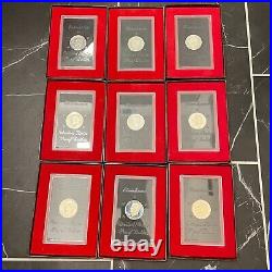 1971-1974 S Proof Esenhower 9 Brown Box Lot 40% Silver Ike Dollar Coin