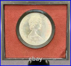 1972 Cayman Islands $25 Silver Proof QEII & Philip Anniversary Box COA-1.52 ASW