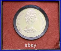 1972 Cayman Islands $25 Silver Proof QEII & Philip Anniversary Box COA-1.52 ASW