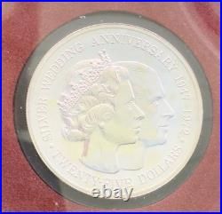 1972 Cayman Islands $25 Silver Proof QEII & Philip Anniversary Box COA-1.52 ASW 1972 Cayman Islands $25 Silver Proof QEII & Philip Anniversary Box COA-1.52 ASW