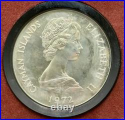 1972 Cayman Islands $25 Silver Proof QEII & Philip Anniversary Box COA-1.52 ASW