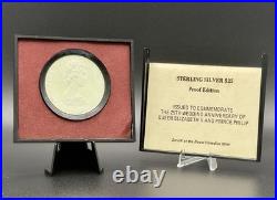 1972 Cayman Islands $25 Silver Proof QEII & Philip Anniversary Box COA-1.52 ASW