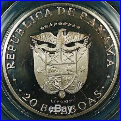 1973 Panama 20 Balboas Simon Bolivar Proof Silver Commemorative Coin-withBox