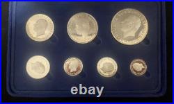 1974 Western Samoa Sterling Silver Proof Set 7 Coins in Original Box