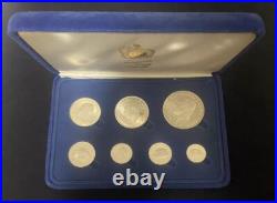 1974 Western Samoa Sterling Silver Proof Set 7 Coins in Original Box