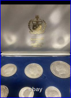1974 Western Samoa Sterling Silver Proof Set 7 Coins in Original Box