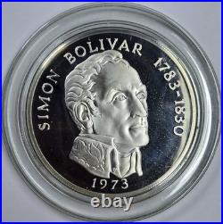 1975 129.5g. 925 Silver Proof Panama 20 Balboas in a Capsule With Box and COA