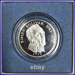 1975 129.5g. 925 Silver Proof Panama 20 Balboas in a Capsule With Box and COA