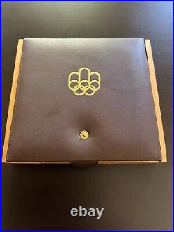 1976 Montreal Olympics Silver Proof Coin Set in Wooden Box COA Mint