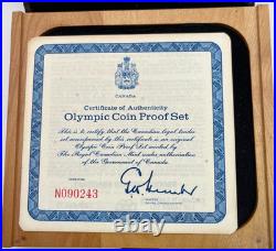 1976 Montreals Olympics Series V Silver Proof Coins in Wooden Display Box w COA
