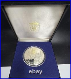 1977 129.59g. 925 Silver Proof UCAM Panama 20 Balboas Coin WithBox & COA