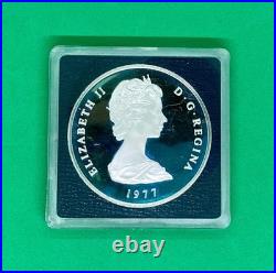 1977 Turks & Caicos 50 Crowns 1.6 Oz Silver Proof Victoria Cameos Sealed Box